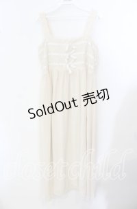 an another angelus / 三連リボンジャンパースカート  アイボリー O-25-09-15-019-CA-OP-IG-ZT372