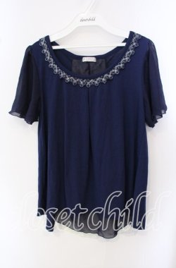画像1: axes femme / バックリボントップス M ネイビー O-25-09-15-021-AX-TO-IG-OS