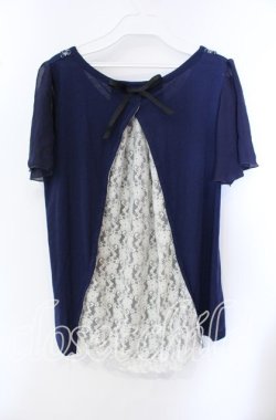 画像2: axes femme / バックリボントップス M ネイビー O-25-09-15-021-AX-TO-IG-OS