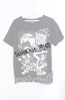 画像1: LISTEN FLAVOR / VAMPIRE NIGHT FLAVOR Tシャツ  ブラック O-25-09-15-022-PU-TS-IG-OS