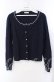 画像1: axes femme / パール配色ワッフルニットカーディガン M ネイビー O-25-09-15-023-AX-TO-IG-OS (1)
