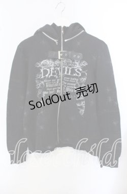 画像1: h.ANARCHY / 蜘蛛プリント裏起毛ジップパーカー  ブラック O-25-09-15-029-HN-TO-IG-OS