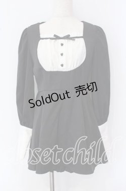 画像1: majoretty / まきちゃんコラボ スクエアネックセットアップ S クロ×シロ O-25-09-16-001-LO-OP-IG-OS