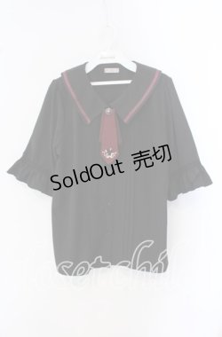 画像1: axes femme / タイ付ブラウス L クロ O-25-09-16-032-AX-BL-OW-ZT0920A