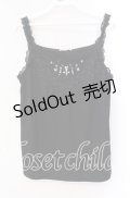 axes femme / レースビジューデザインタンク F クロ O-25-09-16-033-AX-TO-OW-OS