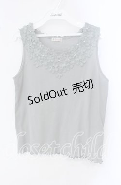 画像1: axes femme / 吸水速乾モチーフレースタンク F グリーン O-25-09-16-034-AX-TO-OW-OS