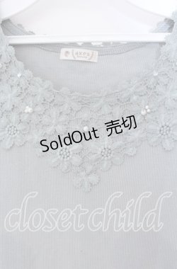 画像2: axes femme / 吸水速乾モチーフレースタンク F グリーン O-25-09-16-034-AX-TO-OW-OS