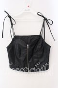axes femme / リボンフェイクレザービスチェ F クロ O-25-09-16-035-AX-TO-OW-OS