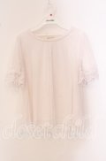 axes femme / レース重ね袖チュールプルオーバー F シロ O-25-09-16-036-AX-TO-OW-OS