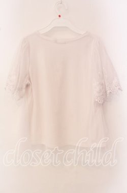 画像3: axes femme / レース重ね袖チュールプルオーバー F シロ O-25-09-16-036-AX-TO-OW-OS