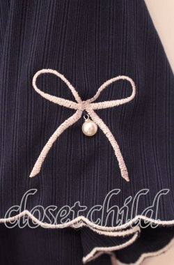 画像2: axes femme / リボン×スカラップ刺繍プルオーバー F ネイビー O-25-09-16-038-AX-TO-OW-OS