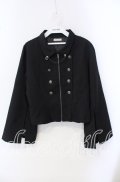 axes femme / Ｗ釦スリット袖ジップジャケット F クロ O-25-09-16-041-AX-TO-OW-OS
