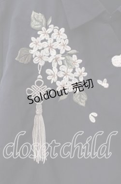 画像2: axes femme / ジャスミン刺繍チャイナブラウス F ネイビー O-25-09-16-043-AX-BL-OW-OS