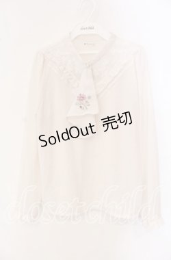 画像1: axes femme / コスモス刺繍ブラウスプルオーバー F キナリ O-25-09-16-044-AX-BL-OW-OS