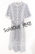 axes femme / チェック切替パッチワークワンピース F ネイビー O-25-09-16-045-AX-OP-OW-OS