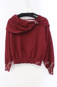 axes femme / ドレープリボンニット F ワイン O-25-09-16-048-AX-TO-OW-ZT127