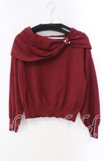 画像1: 【SALE】axes femme / ドレープリボンニット F ワイン O-25-09-16-048-AX-TO-OW-ZT127 (1)