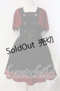 Moi-meme-Moitie / 蝙蝠ケープジャンパースカート  ブラック×レッド O-25-09-16-004-MO-OP-IG-OS