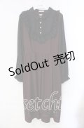 axes femme / キャット刺繍ドッキングワンピース F ワイン×クロ O-25-09-16-050-AX-OP-OW-OS