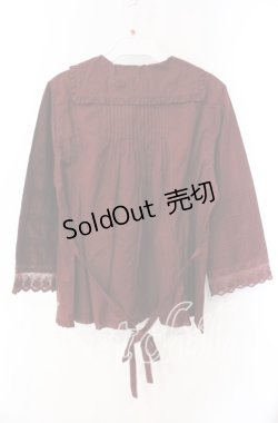 画像3: 【SALE】PINK HOUSE / ロゴ刺繍入りローンブラウス  ガーネット O-25-09-16-051-LO-BL-IG-ZT388