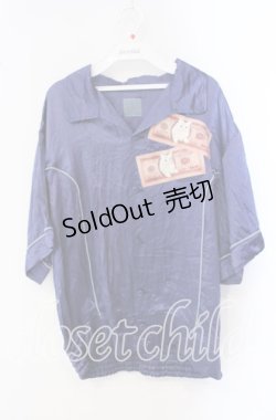 画像1: Karl Helmut / マテリアルキャット刺繍サテンブルゾン 4（L） ブルー O-25-09-16-053-EL-JA-IG-ZT105