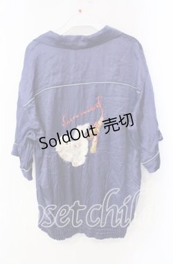 画像3: Karl Helmut / マテリアルキャット刺繍サテンブルゾン 4（L） ブルー O-25-09-16-053-EL-JA-IG-ZT105