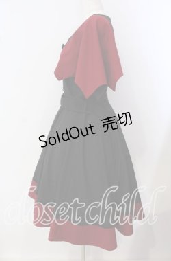 画像3: Moi-meme-Moitie / 蝙蝠ケープジャンパースカート  ブラック×レッド O-25-09-16-004-MO-OP-IG-OS