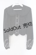 Ank Rouge / 裾スカラップブラウス  クロ O-25-09-16-055-CA-BL-IG-OS