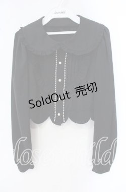 画像1: Ank Rouge / 裾スカラップブラウス  クロ O-25-09-16-055-CA-BL-IG-OS