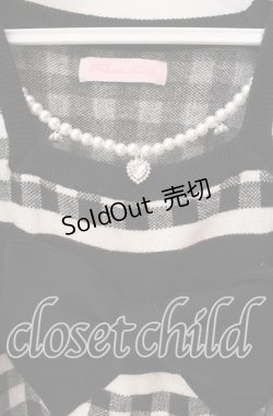 画像2: Princess Melody / アームウォーマー付きギンガムチェックニットトップス  クロ×シロ O-25-09-16-059-EL-TO-IG-OS