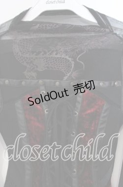 画像2: Ozz On / ベロア切り替えネットトップス  ブラック×レッド O-25-09-16-061-OO-TO-IG-ZS