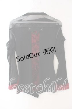 画像3: Ozz On / ベロア切り替えネットトップス  ブラック×レッド O-25-09-16-061-OO-TO-IG-ZS