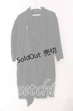 画像1: CIVARIZE / 2WAYドレープネックZIP六部袖カーディガン 46 ブラック O-25-09-16-064-GO-TO-IG-OS