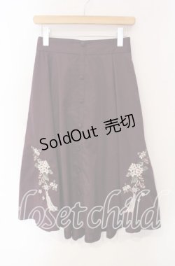 画像1: axes femme / ジャスミン刺繍スカート F ワイン O-25-09-16-065-AX-SK-OW-OS