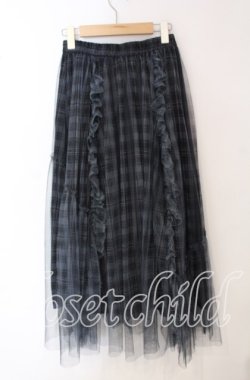 画像3: axes femme / ドロストチェックチュールスカート F クロ O-25-09-16-069-AX-SK-OW-OS