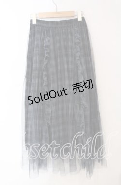 画像3: axes femme / ドロストチェックチュールスカート F クロ O-25-09-16-069-AX-SK-OW-OS