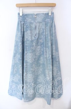 画像1: axes femme / ジップ付ブーケデニムスカート F サックス O-25-09-16-072-AX-SK-OW-OS