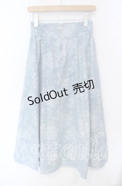 画像1: axes femme / ジップ付ブーケデニムスカート F サックス O-25-09-16-072-AX-SK-OW-OS