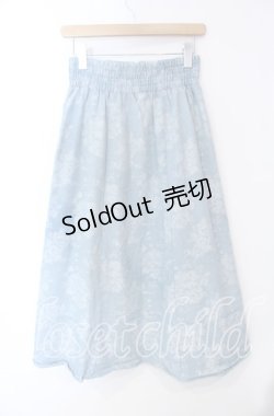 画像3: axes femme / ジップ付ブーケデニムスカート F サックス O-25-09-16-072-AX-SK-OW-OS