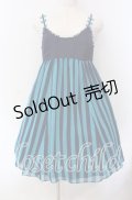 【SALE】Emily Temple cute / ストライプジョーゼットノースリーブワンピース  ブルー系 O-25-09-16-006-ET-OP-IG-ZT276