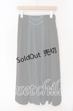 画像1: axes femme / ジャカード×プリーツスカート F クロ×グリーン O-25-09-16-075-AX-SK-OW-OS