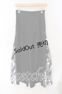 画像1: axes femme / スカーフ切替ワイドパンツ F クロ O-25-09-16-080-AX-PA-OW-OS