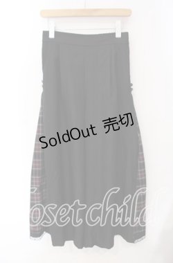 画像1: axes femme / 連釦サイドチェック切り替えパンツ F クロ O-25-09-16-081-AX-PA-OW-OS