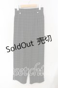 axes femme / 裾釦起毛チェックワイドパンツ L グレー O-25-09-16-082-AX-PA-OW-OS