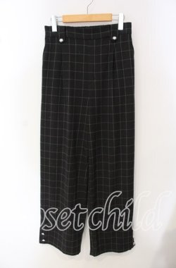 画像1: axes femme / 裾釦起毛チェックワイドパンツ L グレー O-25-09-16-082-AX-PA-OW-OS