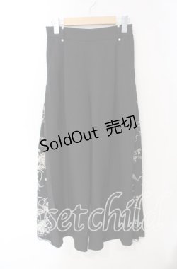 画像1: axes femme / オーナメント柄切替ワイドパンツ F クロ O-25-09-16-083-AX-PA-OW-OS