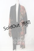 Deorart / 和柄切替着流しガウン M ブラック×オレンジ O-25-09-16-012-PU-JA-IG-OS