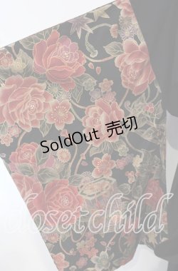 画像2: Deorart / 和柄切替着流しガウン M ブラック×オレンジ O-25-09-16-012-PU-JA-IG-OS