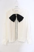 axes femme POETIQUE / フェイバリットカラーブラウス M キナリ×クロ O-25-09-16-014-AX-BL-OW-OS