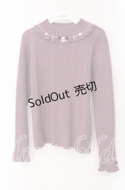 画像1: axes femme / バラボトルネックリブプルオーバー F パープル O-25-09-16-018-AX-TO-OW-OS